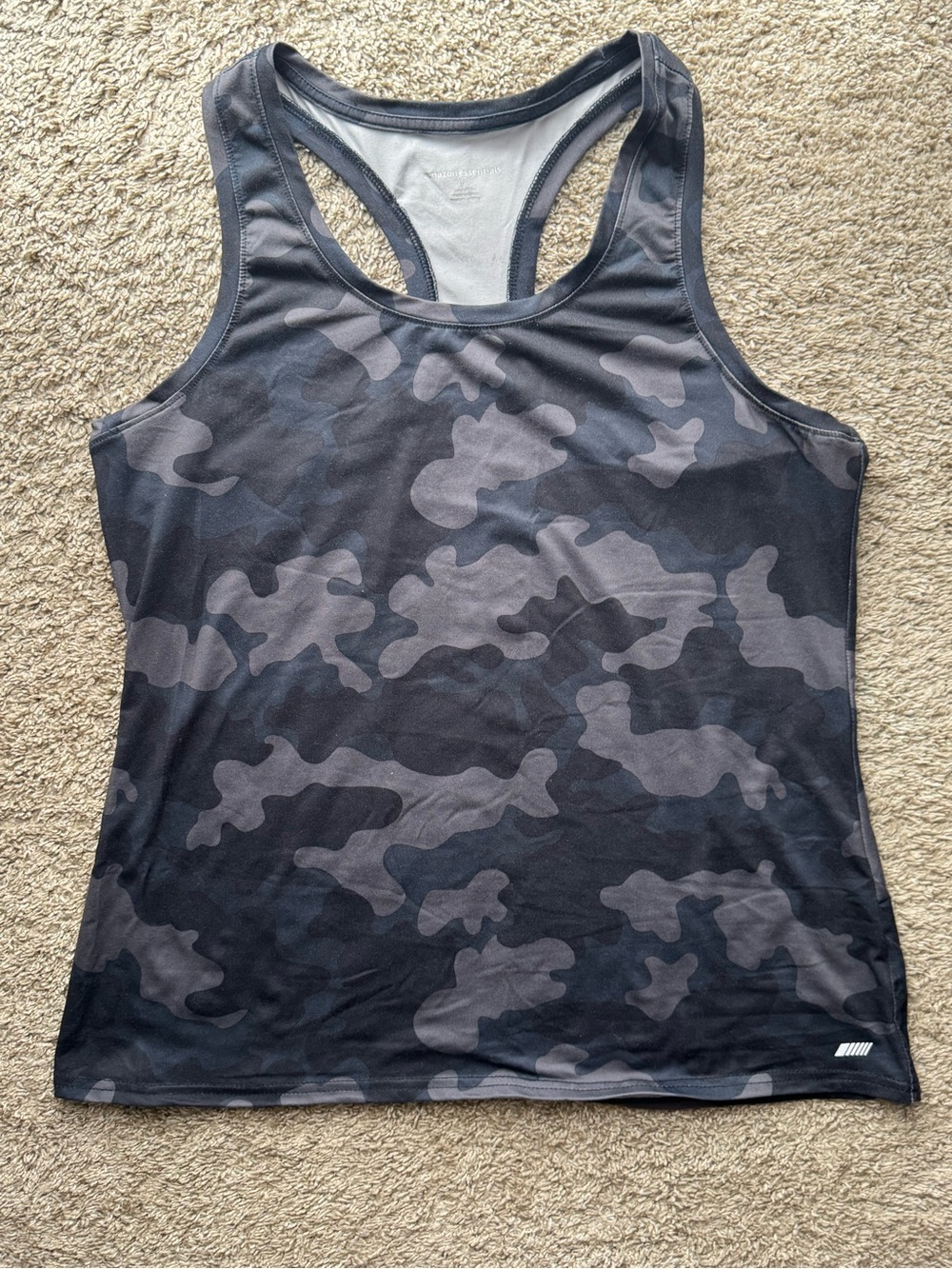 Amazon Essentials Black Gray Camo Racerback Active Tank Top Women’s Large